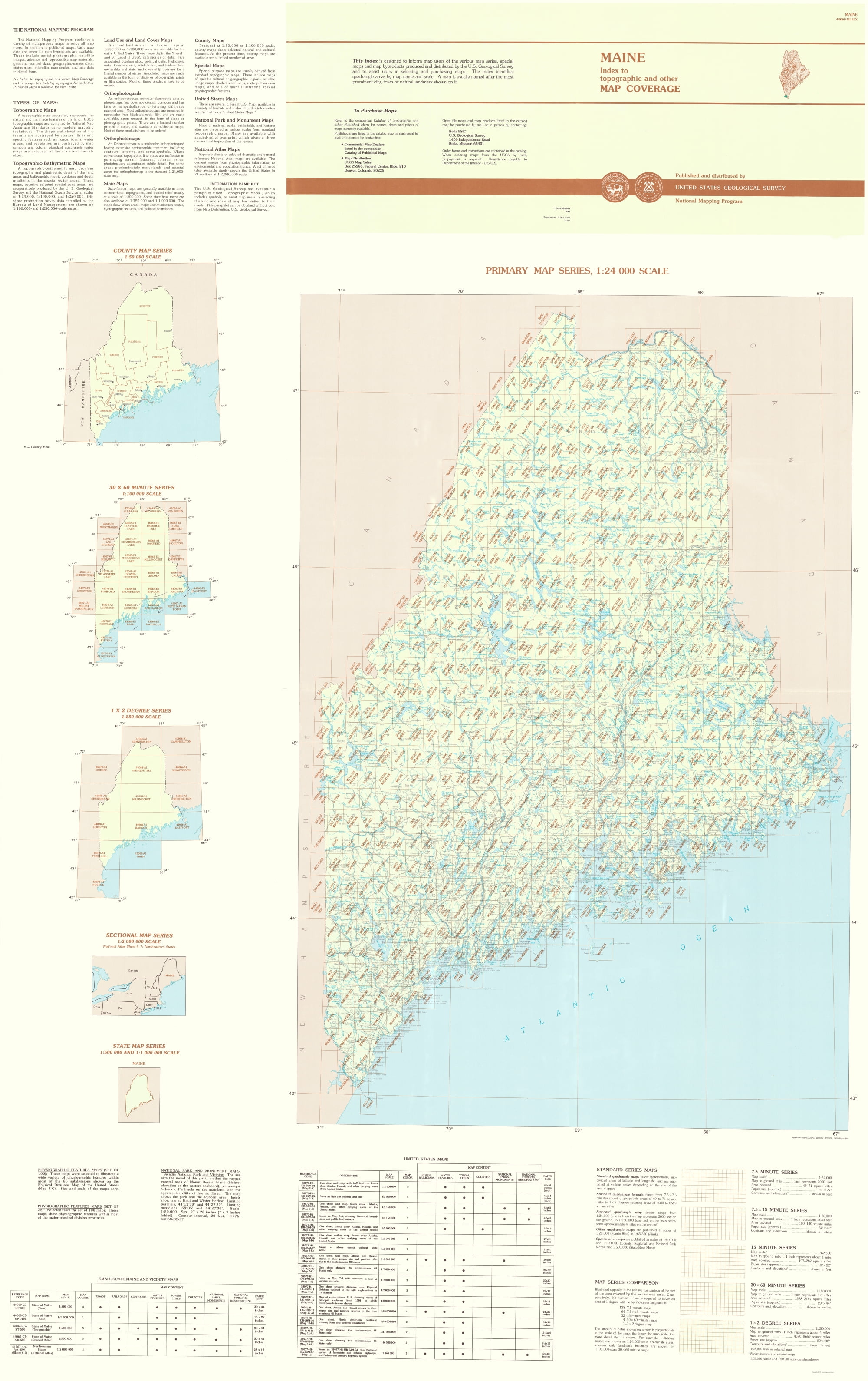Topographical Map Print - Maine - USGS 1994 - 23 x 36.56 - photo about Printable Map of Maine known as Topographical Map Print - Maine - USGS 1994 - 23 x 36.56 -